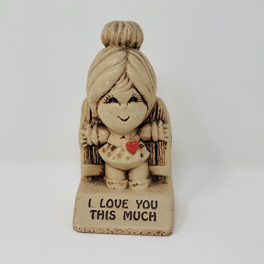 Vintage 1972 Paula W 265 Statue Figurine "I Love You This Much" Valentine's Day